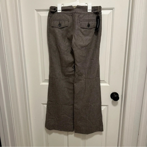 Banana Republic Wide Leg Tan Brown Wool Blend Pants Size 4 - Picture 2 of 8